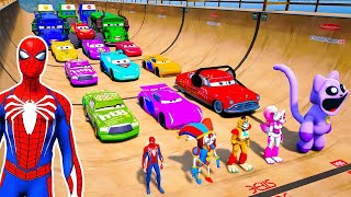 GTA V SPIDER-MAN 2, FIVE NIGHTS AT FREDDY'S, POPPY PLAYTIME CHAPTER 3 Join in Epic New Stunt Racing