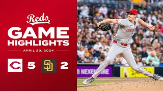 Reds vs. Padres Game Highlights (4\/29\/24) | MLB Highlights