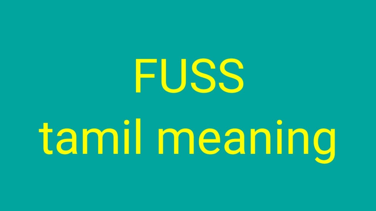 Fuss Tamil Meaning Sasikumar Youtube