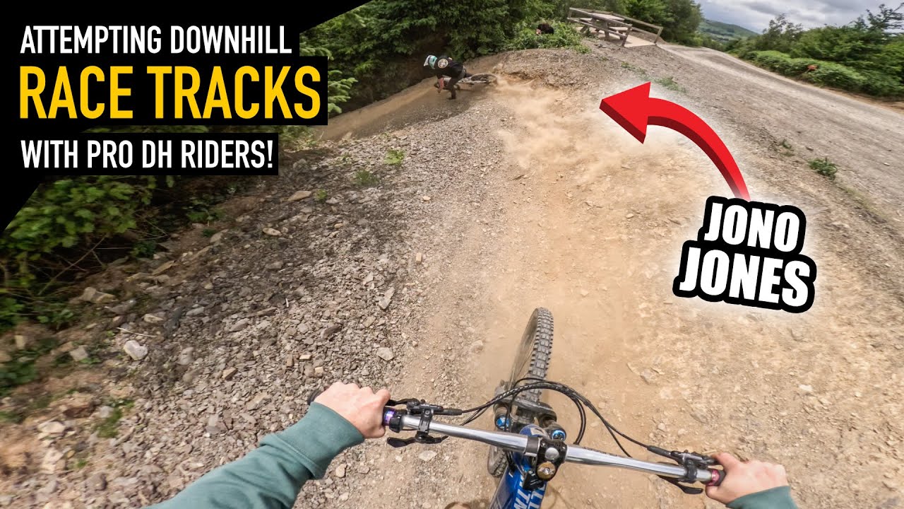 ATTEMPTING DOWNHILL RACE TRACKS WITH PRO DH RIDERS!!