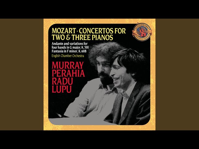 Mozart - Concerto pour 3 pianos et orch : R.Lupu / M.Perahia / English Chamber Orch