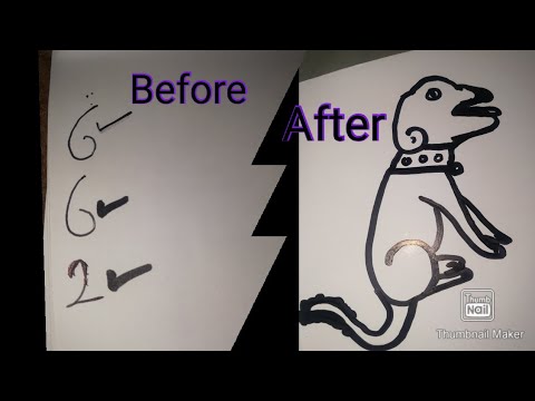 How To Draw Dog With 6 6 2 Numbers Very Easy Youtube