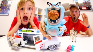 Father & Son SCARY GHOST ATTACK! / Ghostbusters Ecto-1