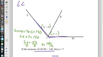 Benchmark B1 - Angles (Parts - measures - angle addition - bisectors)