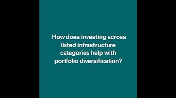 Listed infrastructure categories and portfolio diversification