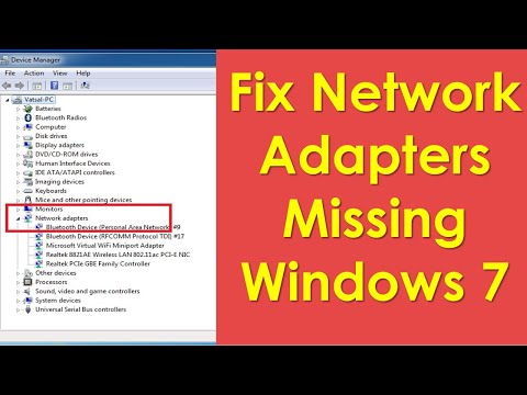 Network adapters missing windows 7