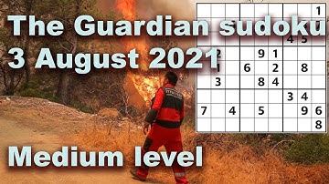 Sudoku solution – The Guardian sudoku 3 August 2021 Medium level