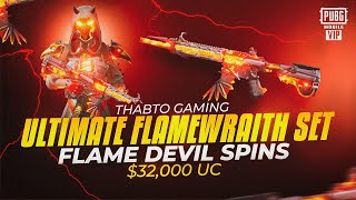 *NEW* ULTIMATE FLAMEWRAITH SET! | FLAME DEVILS SPINS! | $32,000 UC | INSANE LUCK?? | PUBG MOBILE