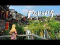 Furong ancient town waterfall village in hunan china