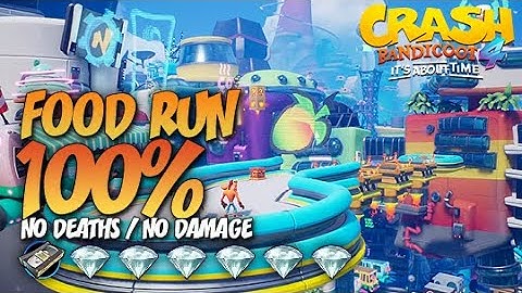 Crash Bandicoot 4: Food Run 100% Run - All Gems Guide (No Deaths / No Damage)