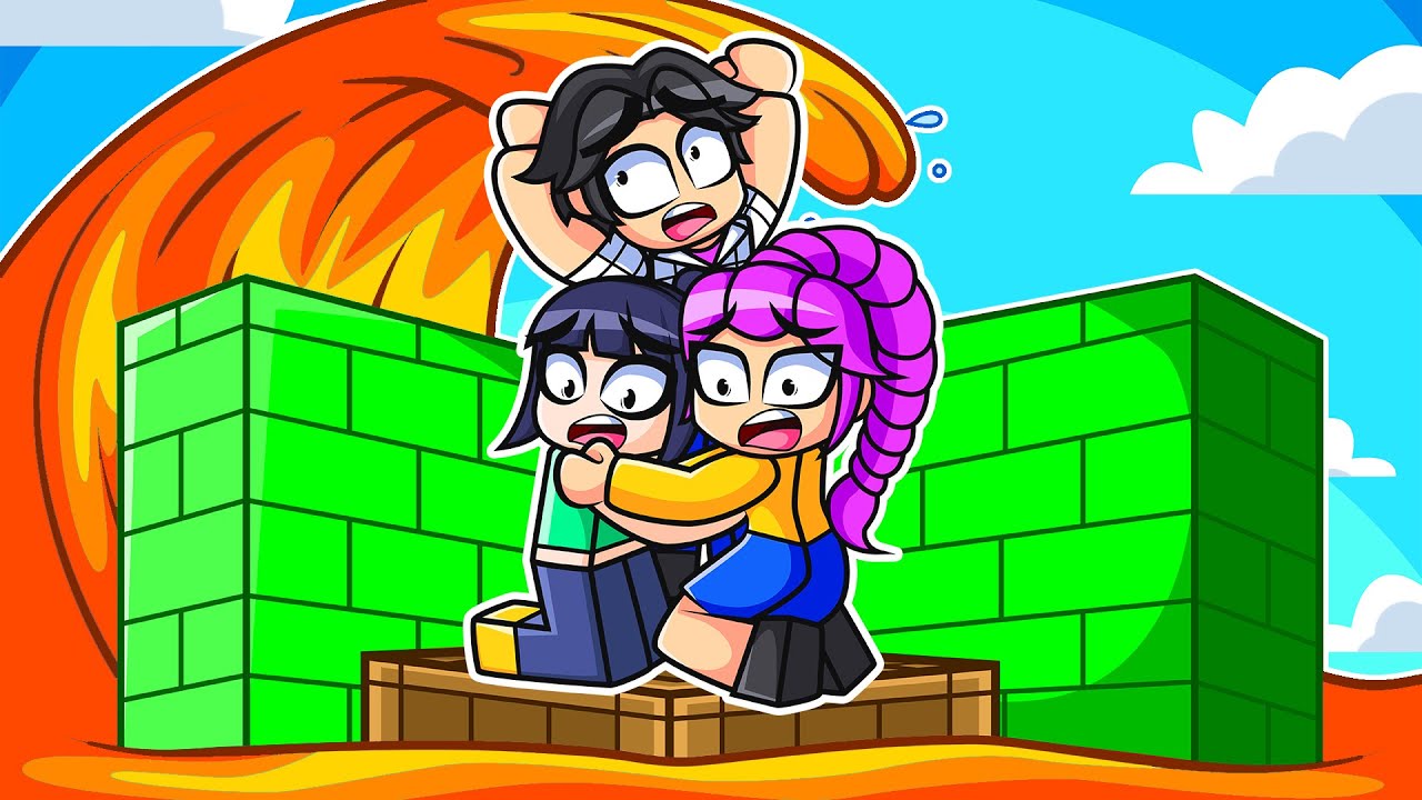 ¡CONSTRUYE una BASE para SOBREVIVIR al TSUNAMI de LAVA en ROBLOX!🌋🔥☠️