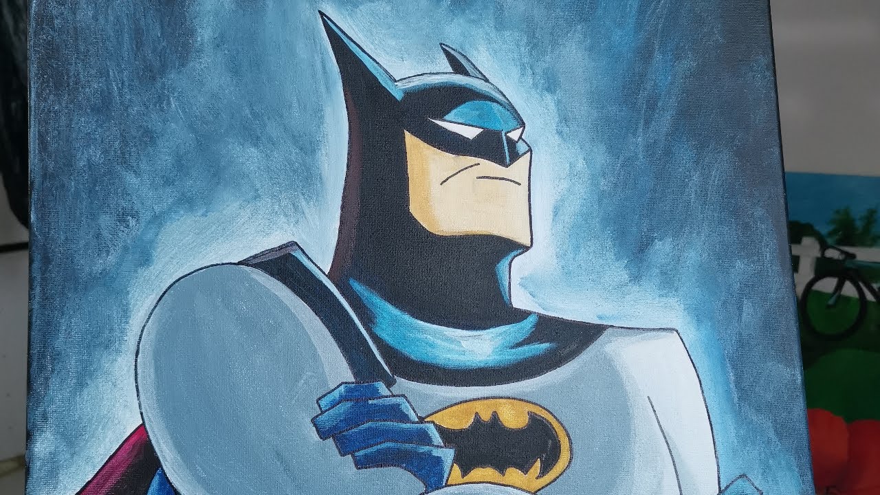 BATMAN in acrylics | how to paint Batman | Acrylic Painting for Beginner |  Easy Painting | Timelapse - YouTube