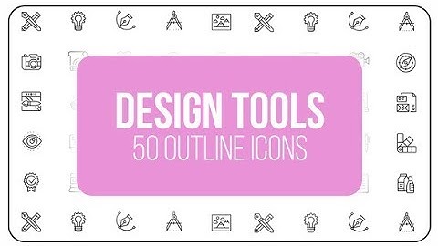 Design Tools - 50 Thin Line Icons | After Efects Project Files - Videohive template