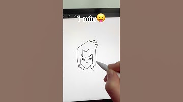 How to draw Sasuke 5 sec, 10 sec, 1 min, 1 hr, 10hr 🔥#anime #naruto #sasuke #shorts #sasukeuchiha