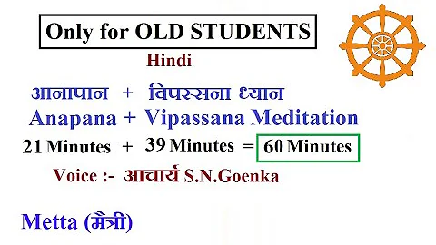 Vipassana  60 Minutes Meditation (Hindi) with Mangal Maitri | Short Instructions |