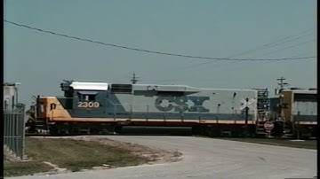 CSX Freight Train along ex-B&O Indy Sub (with GP30 road slug)