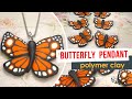 ~JustHandmade~ How to make a polymer clay (fimo) butterfly pendant - tutorial