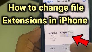 How to change file extensions in iPhone