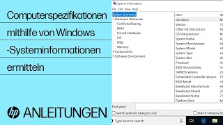 computerspezifikationen mithilfe von windows-systeminformationen ermitteln | hp computer | hp