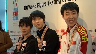 Yuzuru, Shoma, and Boyang- Funniest Helsinki Small Medal Moments