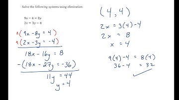 Solving Systems of Equations using Elimination (Part 2 - Multiplication involved)