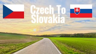 Driving in November 2023 from Veselí nad Moravou in Czech to Matejovec in Slovakia 🍁🌾☘️🍂. autumn