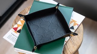 Putting a Military Jacket Quilt pattern onto this Leather Valet Tray