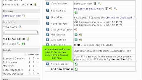 H-Sphere - How to create a domain alias in H-Sphere