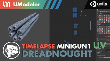 3D Modeling in Unity - Timelapse of unwrapping a Minigun mesh in the Dreadnought 1/2