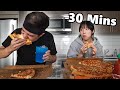 Couple's Food Challenge!! (Matt Stonie & Mei vs Little Ceasar's Large Pizza)