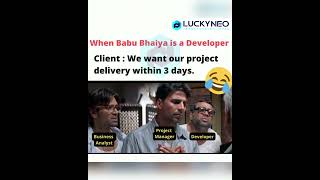 Babu bhaiya is fit in every charecter….#coding #coder #memes😂 #meme #comady #devloper #manager