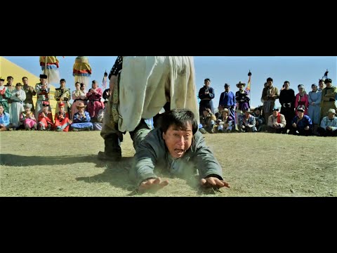 Skiptrace 2016: Jackie Chan and Johnny Knoxville vs Mongolian Wrestler, short hilarious fight