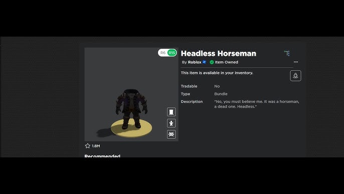 RAPIDO! CABEÇA INVISIVEL GRATIS no ROBLOX (HEADLESS HORSEMAN) 