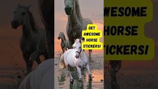 Galloping White Horse Sticker