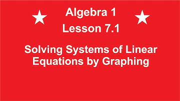 Algebra 1 Lesson 7.1 Solving Systems of Linear Equations by Graphing  by Rick Scarfi