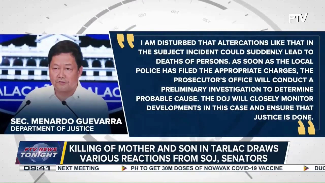 Killing of mother and son in Tarlac draws various reactions from SOJ, senators