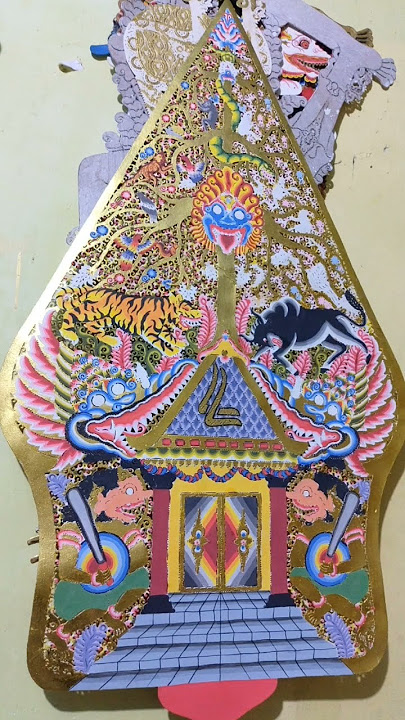 tutorial / tahap nyungging Kayon / gunungan #wayangkulit #wayang