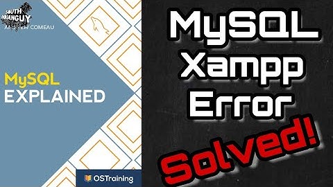 Xampp MySQL Error Solved | Can