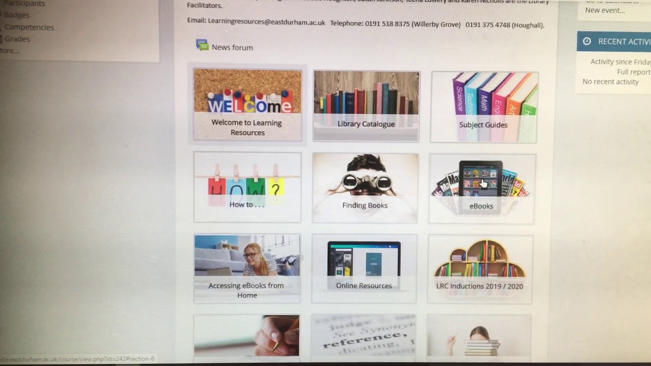 How to find books on Moodle