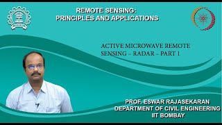 Lecture 44: Active microwave Remote Sensing – Radar – Part 1