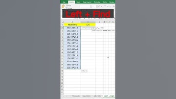 Use Left + Find Function in MS Excel #excel #shorts #short #exceltutorial #exceltips #left #find