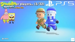 Playstation 5 2 - Player Split Screen Co - Op Gameplay (New Stumble Guys Map (Spongebob Dash)