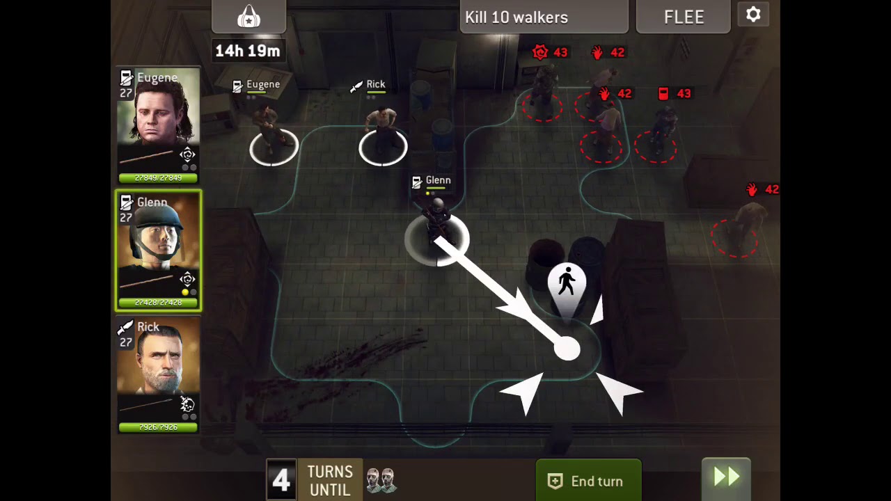 Kill 10 & exit 43 (goos, 3 turns gate) + bruiser bs bonus