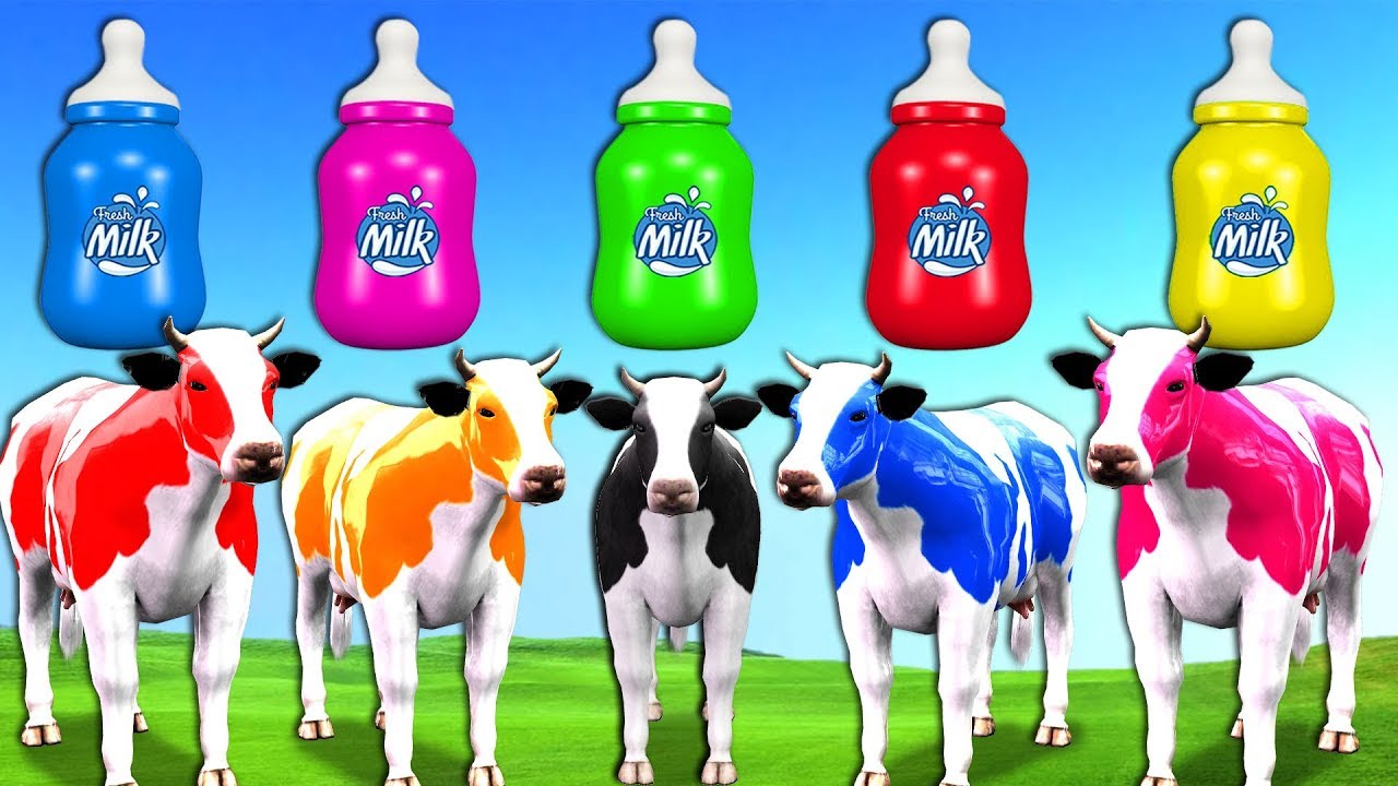 Superhero Babies Learn Colors With Cow Grass Milk Bottles   Nursery Rhymes For Kids Children