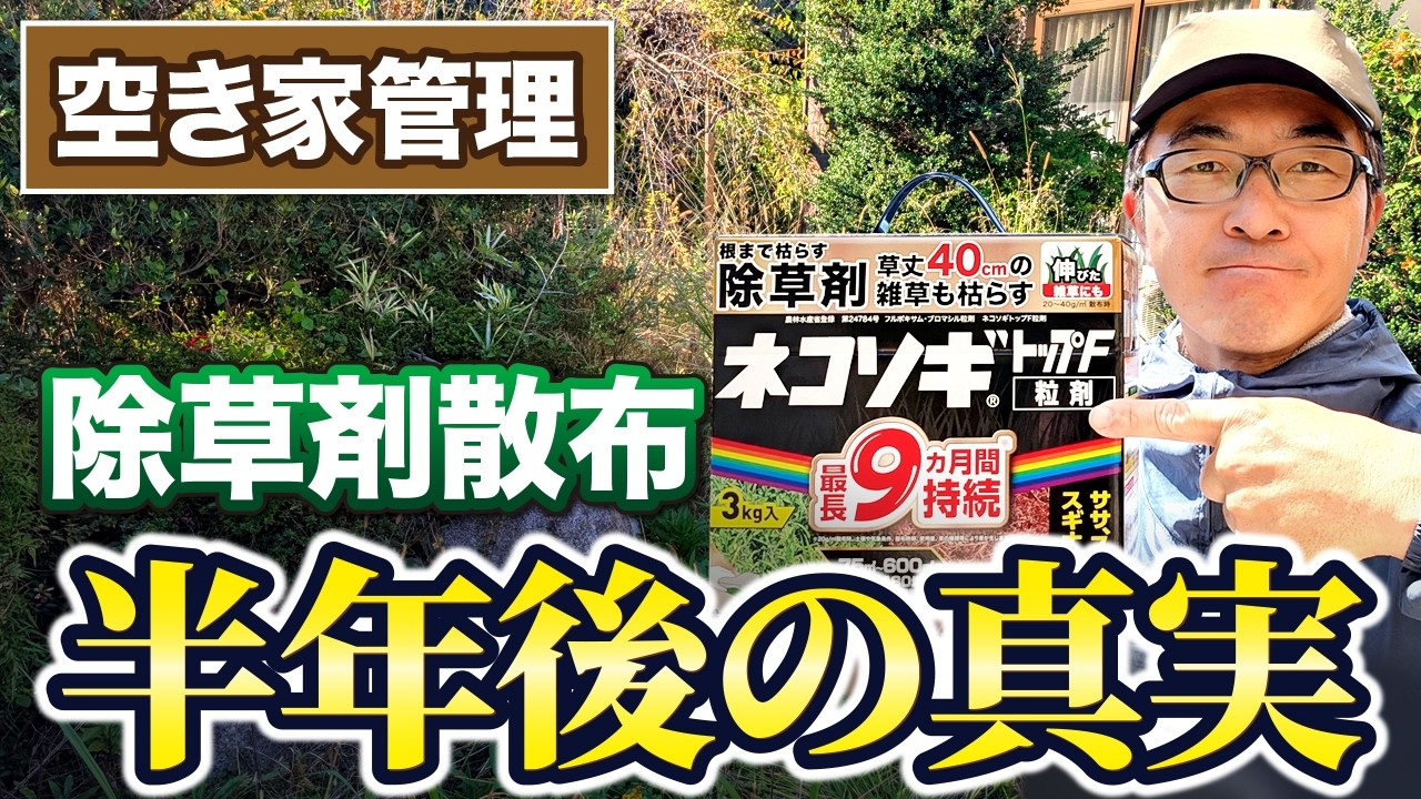 【空き家管理】9カ月持続のはずが…?除草剤を撒いた半年後の結果
