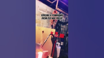 Tomahawk from old nail puller pt1 #bladesmith #blacksmithing #handforged