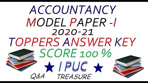 1 puc accountancy model paper 1 with  answer  2020-21/PDF in description /KSEEB BOARD