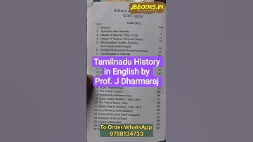TNPSC Tamilnadu History in English for Group 2 Exams | J Dharmaraj Tamil Nadu History for TNPSC Exam
