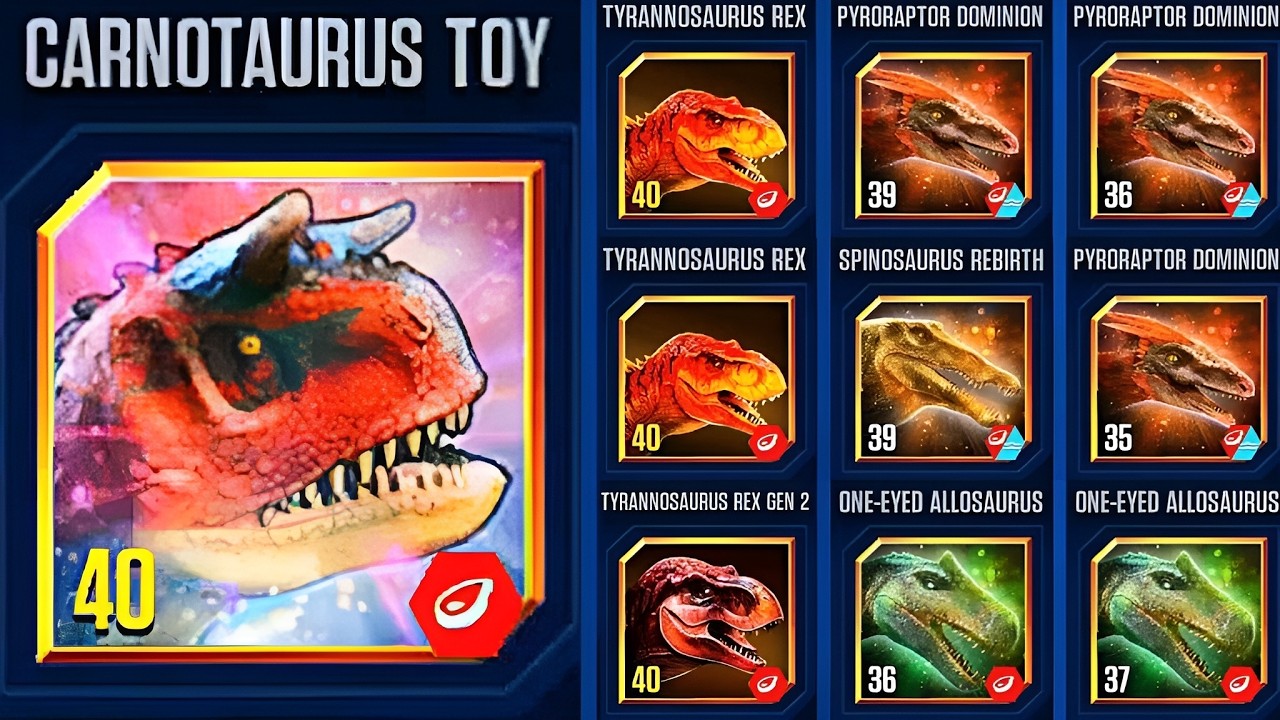 CARNOTAURUS TOY AND OPPONENT UNLOCK ANKYLOSAURUS | JURASSIC WORLD THE GAME