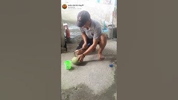 bất ngờ em trai búa nước dừa cực nhanh #garden #videoviral
